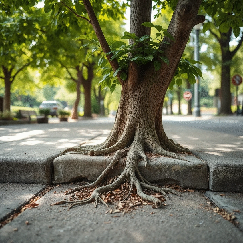 how to manage tree roots near sidewalks