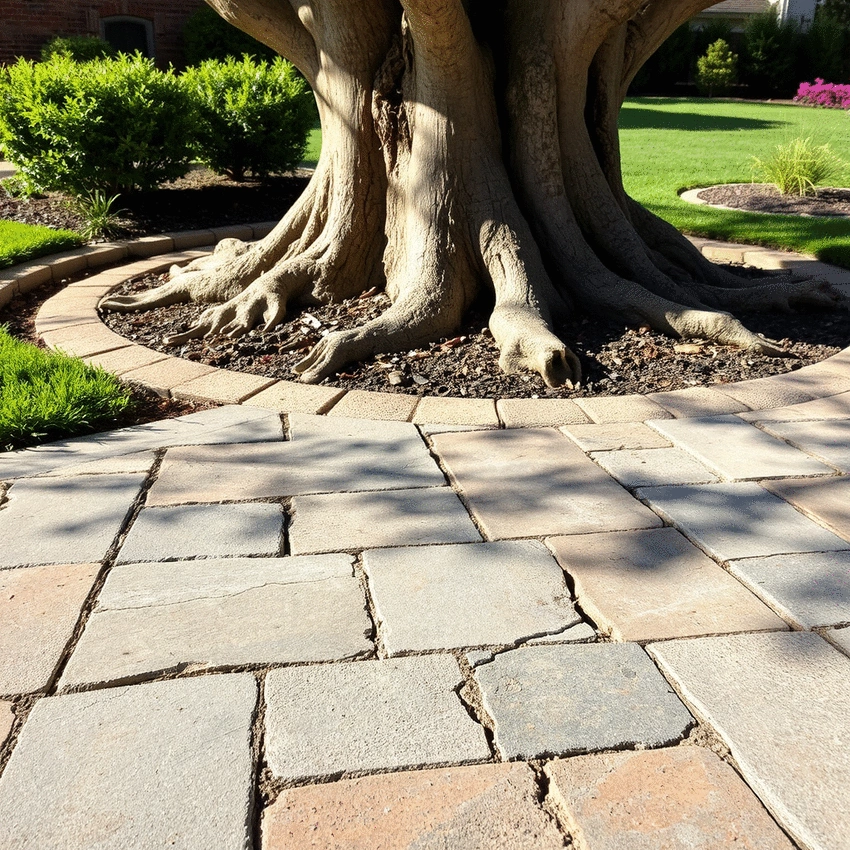 impact of tree roots on patios and driveways